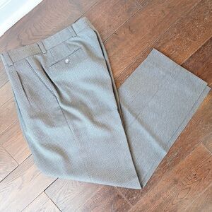 Louis Raphael Pleated High Rise Wool Trousers